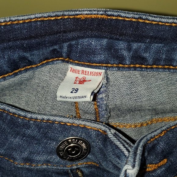 True religion blue Casey mid rise skinny jeans with distress - Picture 5 of 7